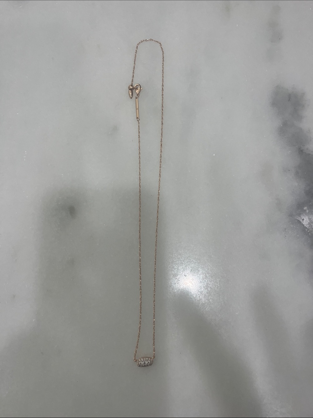 Kendra Scott Rose Gold Pavé Bar Pendant Necklace